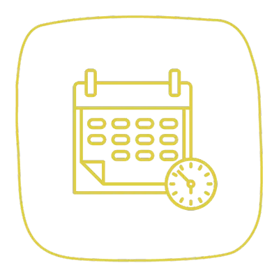 A yellow calculator is in the middle of a square.